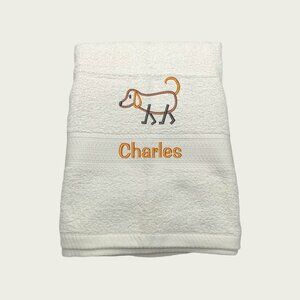 CUSTOM  Embroidered Dog Towel